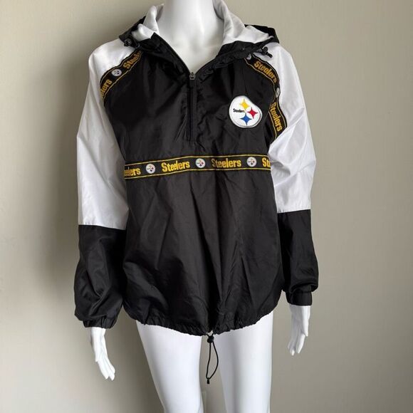 NFL Pittsburgh Steelers Half Zip Windbreaker Women’s Size L - Picture 1 of 6